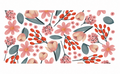 Red Pink Flowers Cup Wrap