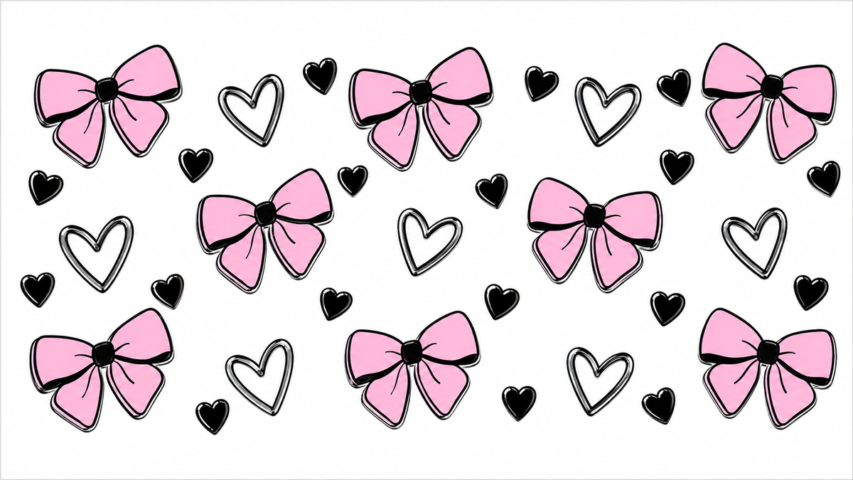 Pink Black Bows Cup Wrap