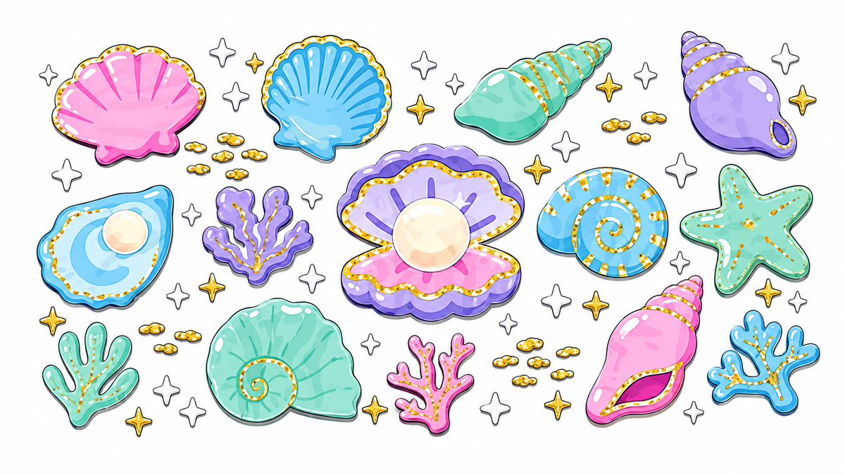 Pastel Seashells Cup Wrap